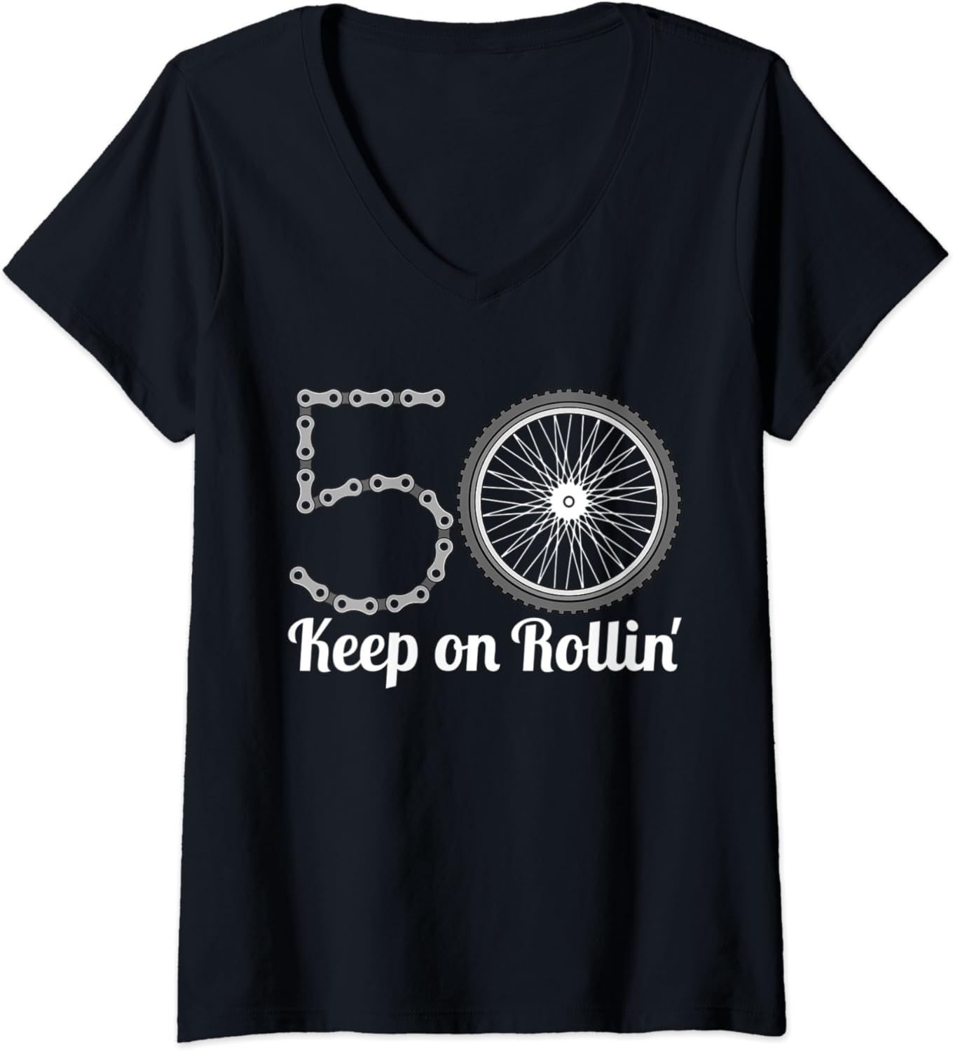 Damen 50 Geburtstag Geschenk Radfahrer Fahrrad Fahrer T-Shirt mit V ...